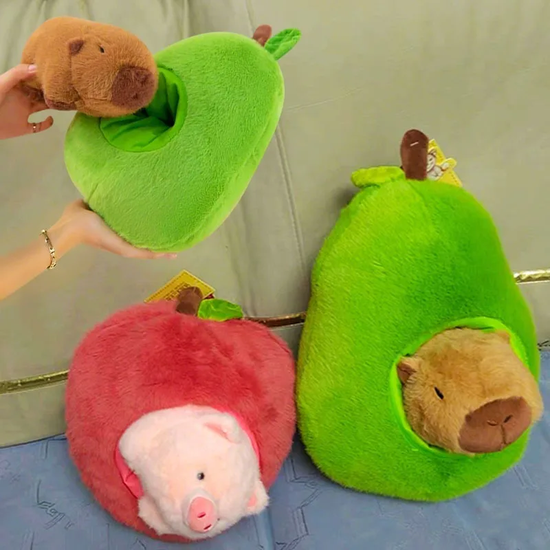 Home Cinema Apple - 2-in-1 Baby Avocado Capybara Plush Toy