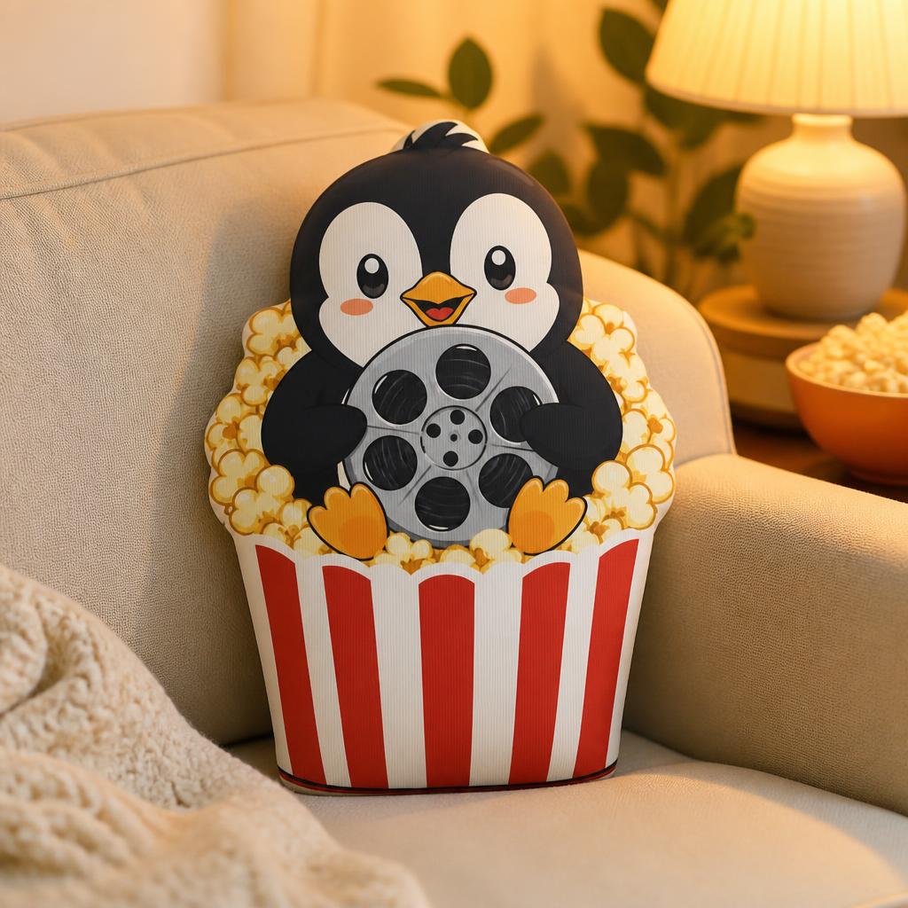 Home Cinema Kids - Penguin Movie Night Plush Pillow Cute