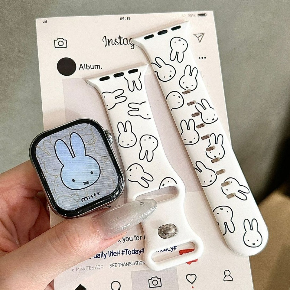 Home Cinema Apple - Cute Miffy Rabbit Cartoon Watch Band