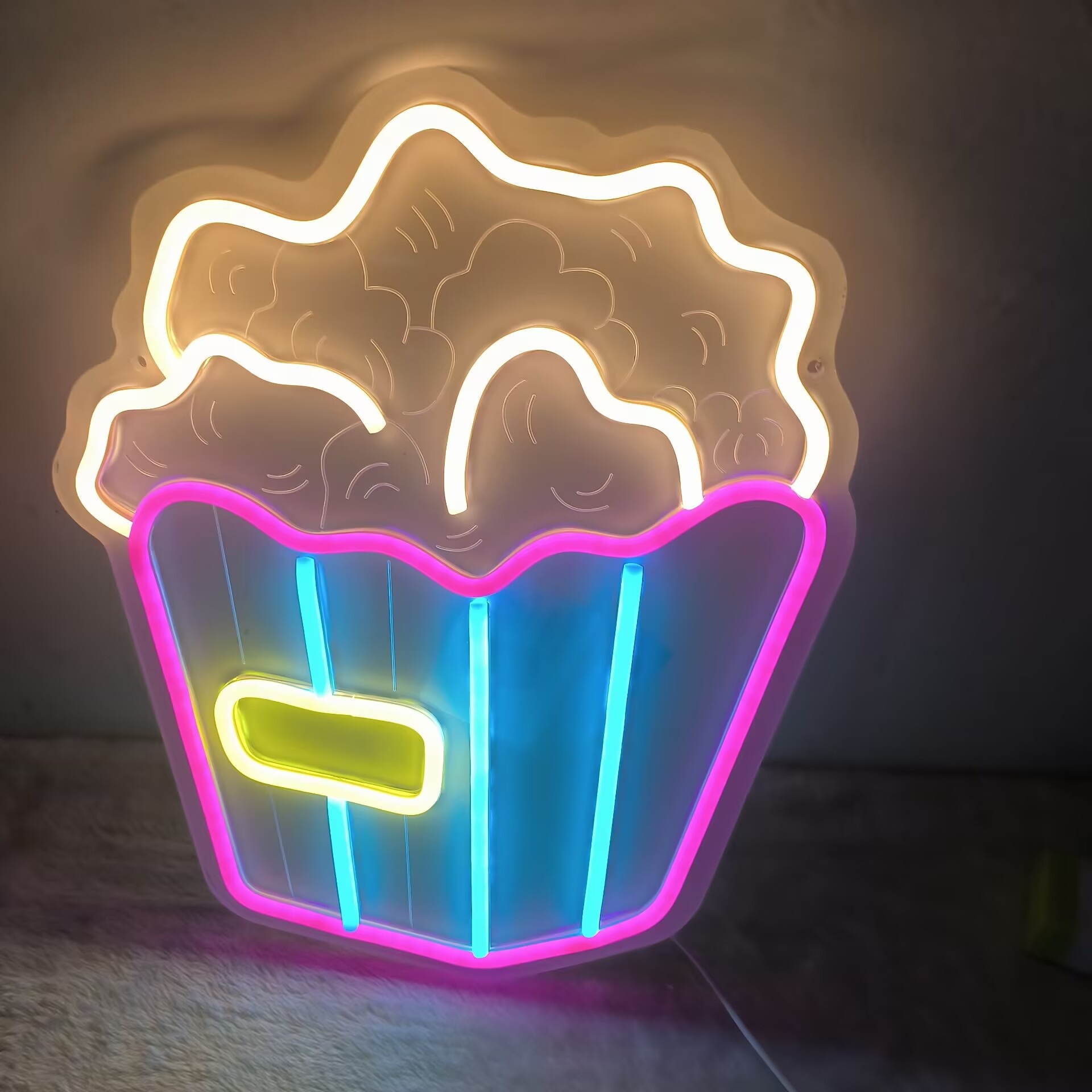 Home Cinema Kids - Popcorn Neon Sign LED Wall Art