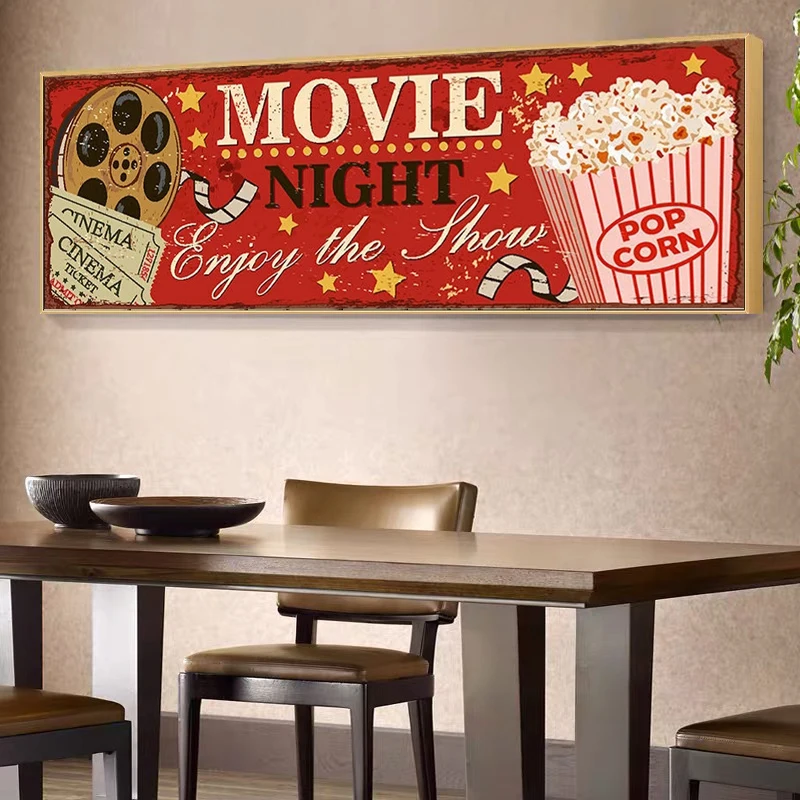 Cinema Sign Canvas Painting Ab - Home Cinema Movies recension och pris