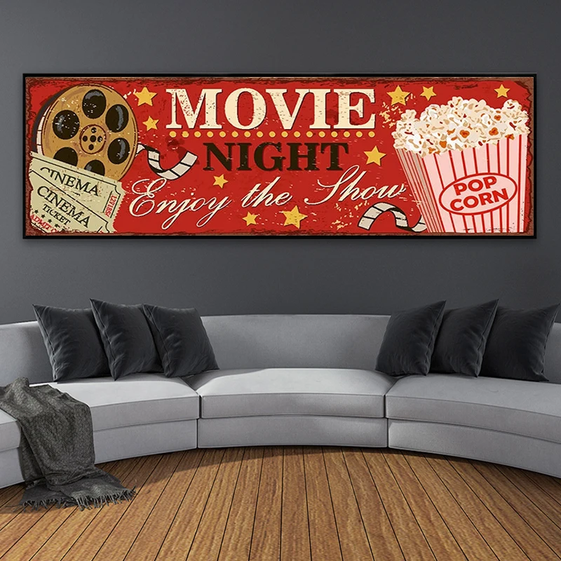 Cinema Sign Canvas Painting Ab - Home Cinema Movies recension och pris