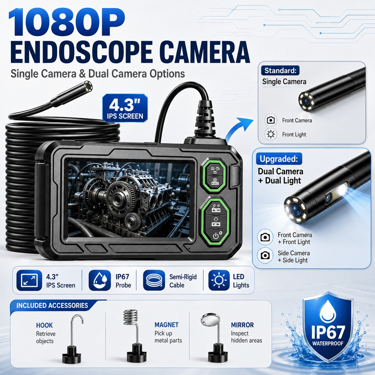 10M/33FT Long Cable Dual Camer - Home Cinema Led recension och pris