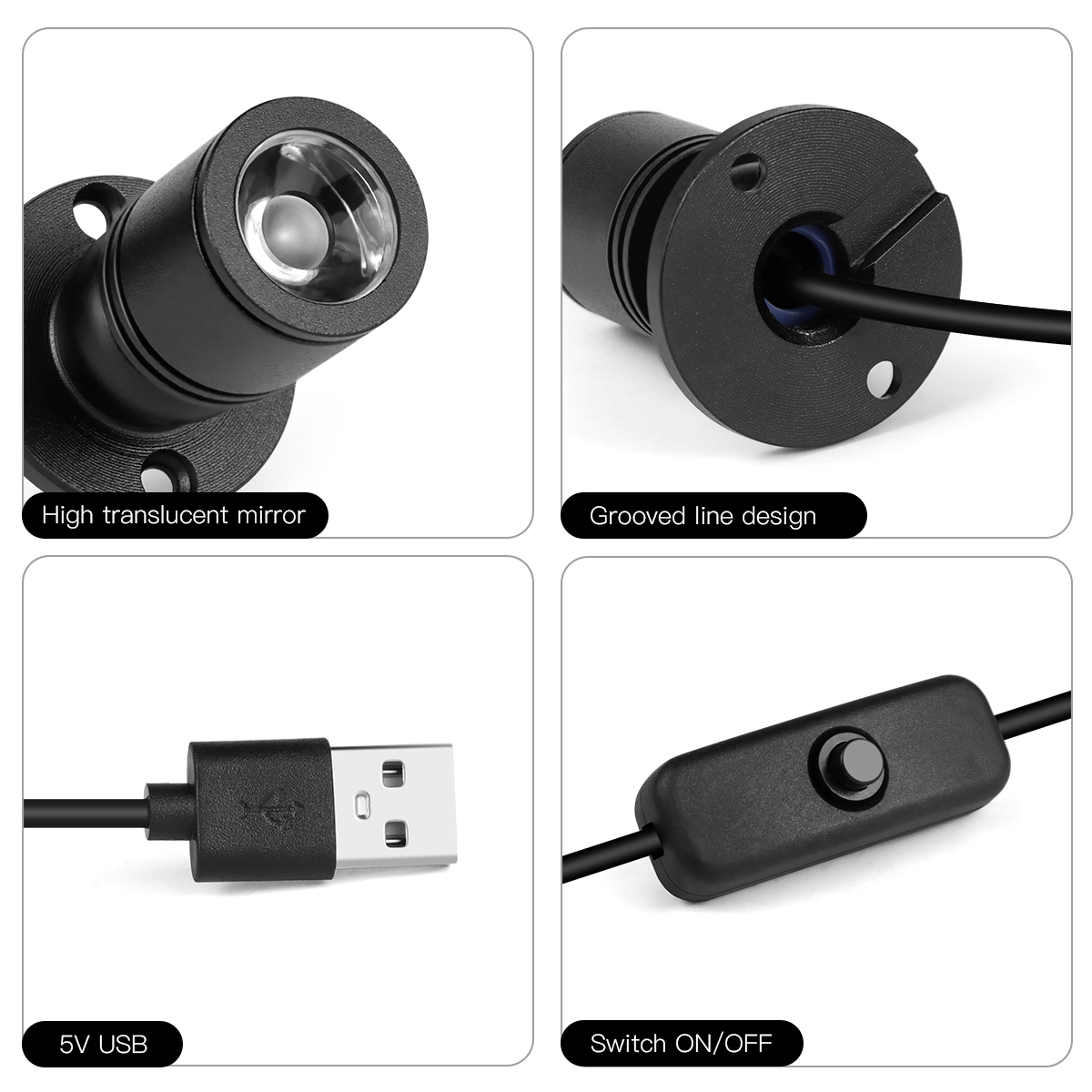 8Colors Mini Spot Light 1W Rot - Home Cinema Led recension och pris